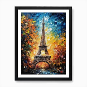 Eiffel Tower Paris France Vincent Van Gogh Style 6 Art Print