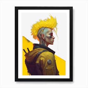 Yellowpunk man Art Print