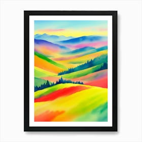 Watercolor Landscape Painting Art Print