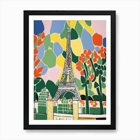 Paris Eiffel Tower Matisse Style 2 Art Print