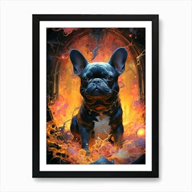 Floral Fantasy Bulldog Art Print