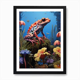 Poison Dart Frog Neon 2 Art Print