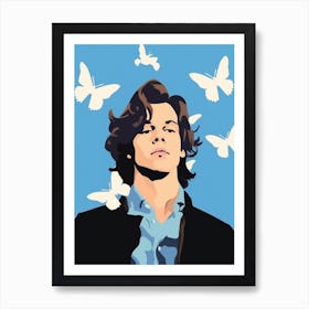 Harry Styles Blue Butterfly 2 Art Print