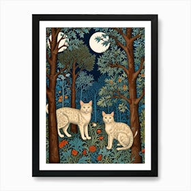 William Morris Rose Cats In The Forest Art Print