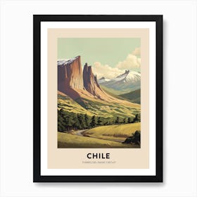 Torres Del Paine Circuit Chile 1 Vintage Hiking Travel Poster Art Print