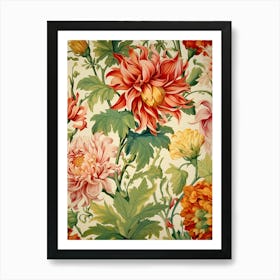 Floral Wallpaper Pattern 9 Art Print