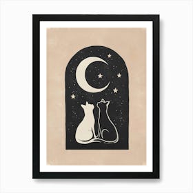 Cats In The Moonlight Affiche