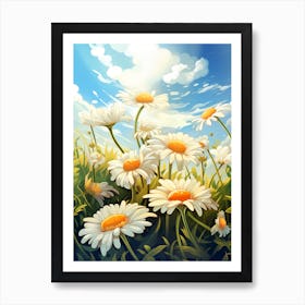 Daisy Wildflower, Blowing In The Wind, South Western Style (2) Art Print