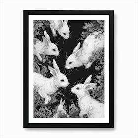 Rabbits In The Forest Art Print