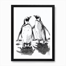 Emperor Penguin Squabbling Over Territory 4 Art Print