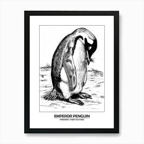 Penguin Preening Their Feathers Poster 4 Art Print