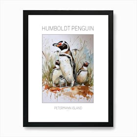 Humboldt Penguin Petermann Island Watercolour Painting 7 Poster Art Print