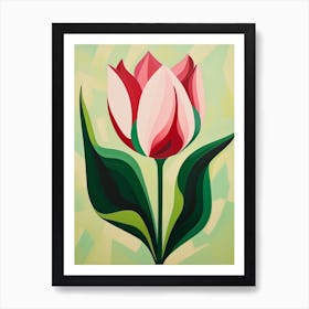 Cut Out Style Flower Art Tulip 3 Art Print