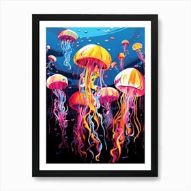 Jelly Fish Pop Art 4 Art Print