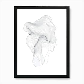 Line Drawing Of A Leaf 27 Art Print