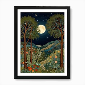 William Morris Moonlight In The Woods 106 Art Print