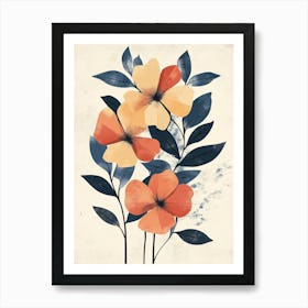 Orange Flowers Canvas Print 1 Art Print