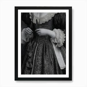 Lady In Black And White Art Print