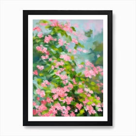 Pink Jasmine Impressionist Painting Plant Art Print