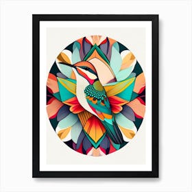 Hummingbird And Mandala Bold Graphic Art Print