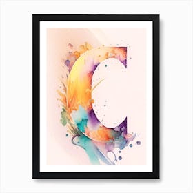 C, Letter, Alphabet Storybook Watercolour 5 Art Print