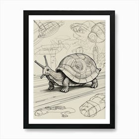 Snail Sketch Art Print