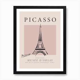 Eiffel Tower - Picasso Style Art Print