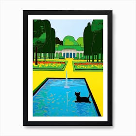 Versailles Gardens France, Cats Pop Art Style 2 Art Print