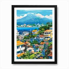 Kagoshima Japan 1 Colourful Illustration Art Print