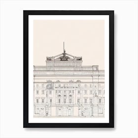 Buckingham Palace London Boho Landmark Illustration Art Print