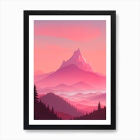 Misty Mountains Vertical Background In Pink Tone 76 Art Print