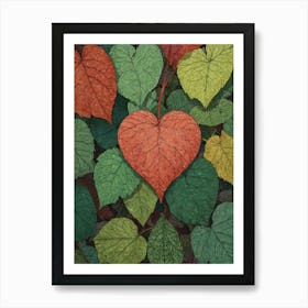 Heart Of Leaves Art Print