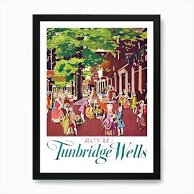 Royal Tunbridge Wells, England, Vintage Travel Poster Art Print