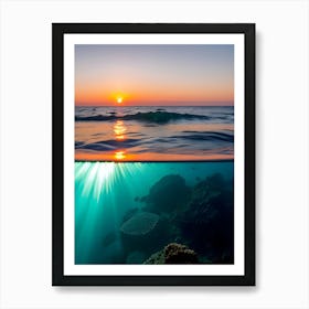 Sunrise Over The Ocean-Reimagined Art Print