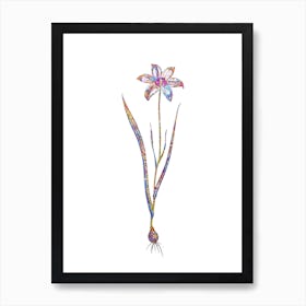 Stained Glass Lady Tulip Mosaic Botanical Illustration on White n.0316 Art Print