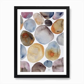 Stone Therapy 2 - watercolor abstract minimal muted contamorary modern hand painted mid-century living room kitchen Art Print