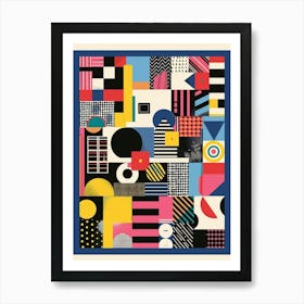 Playful And Colorful Geometric Shapes Arranged In A Fun And Whimsical Way 8 Art Print