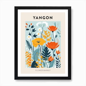 Flower Market Poster Yangon Myanmar Art Print