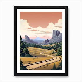 Overland Track Australia 1 Vintage Travel Illustration Art Print