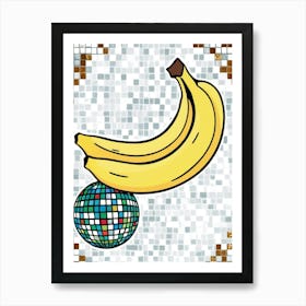 Banana And Disco Ball 4 Art Print