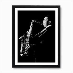 John Coltrane Line Art Illustration 4 Art Print