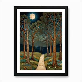 William Morris Moonlight Path Poster