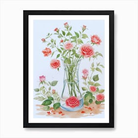 Roses In A Vase 5 Art Print