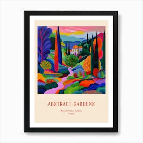 Colourful Gardens Mirabell Palace Gardens Austria 2 Red Poster Art Print