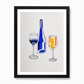 Falanghina Picasso Line Drawing Cocktail Poster Art Print