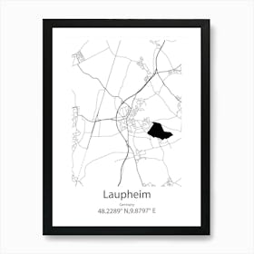 Laupheim,Germany Minimalist Map Art Print