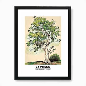 Cypress Tree Storybook Illustration 3 Poster Art Print
