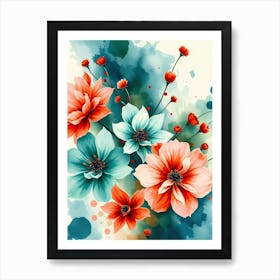 Watercolor Flowers 61 Art Print