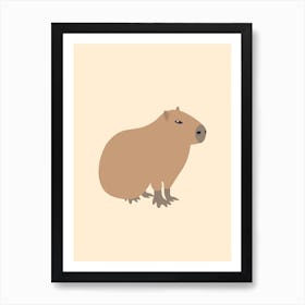 Capybara Cute Minimalist Animal Art Print