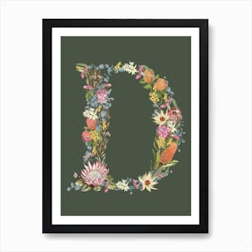 D Olive Alphabet Letter Art Print